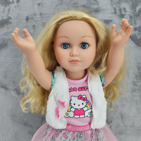 My Life 18" Blonde Doll Hello Kitty outfit - ADORABLE!!! open & close blue eyes - Picture 8 of 13